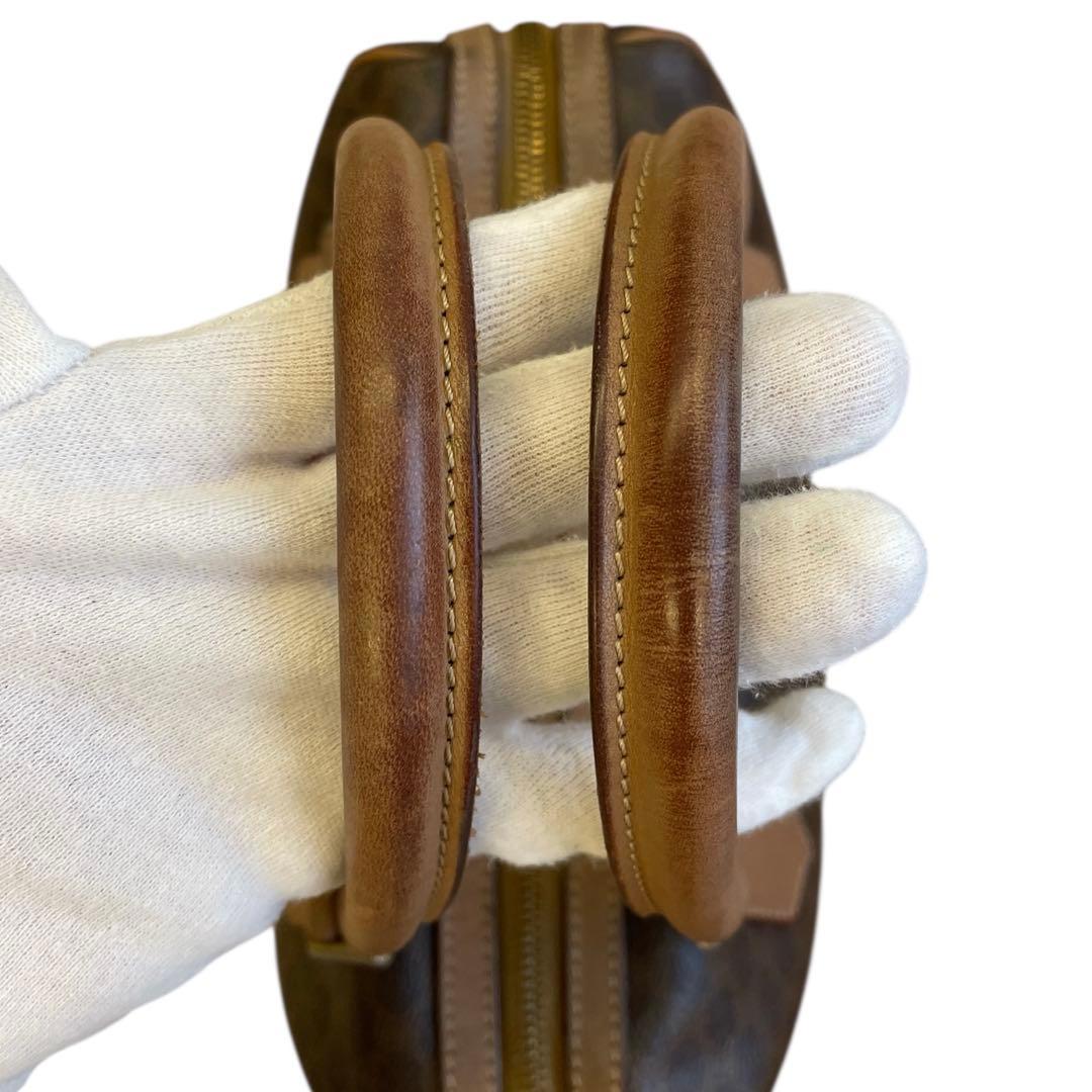 【良品】 セリーヌ マカダム柄 ボストンバッグ 金具 トリオンフ レザー