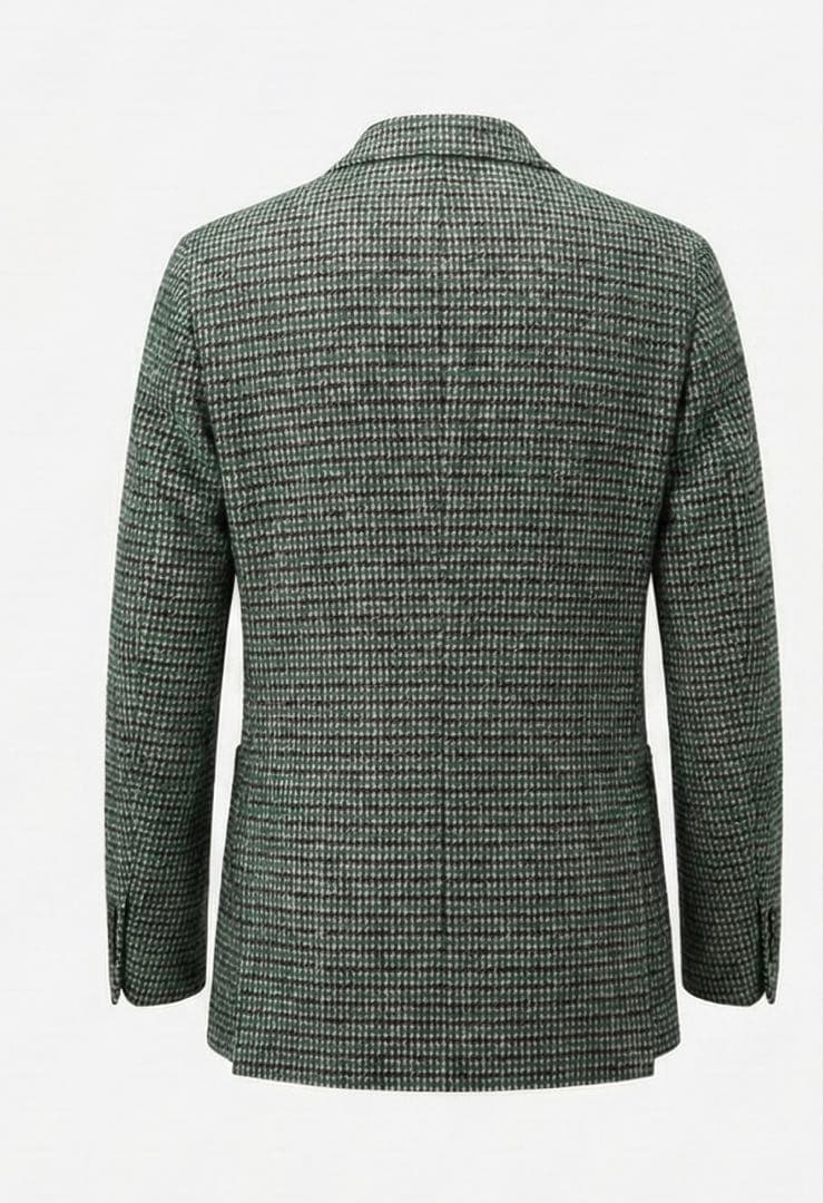 LARDINI グリーン系 チェック柄 テーラードジャケット