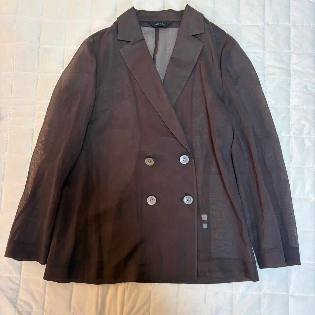 24SS アルアバイル ワルツシアーオーガンジージャケット　ダークブラウン