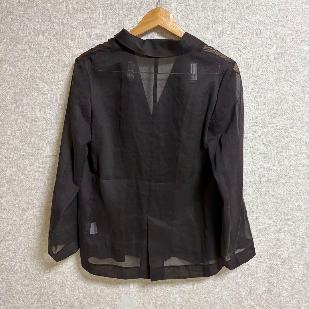 24SS アルアバイル ワルツシアーオーガンジージャケット　ダークブラウン
