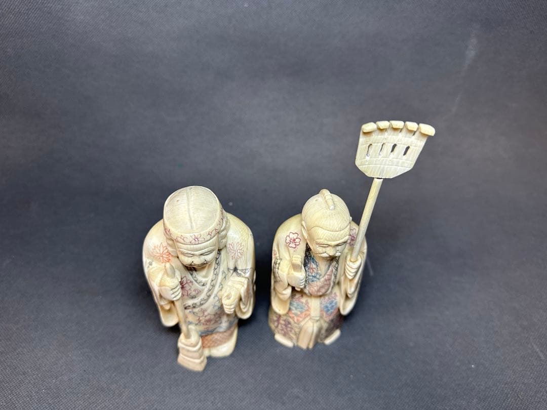 高砂夫婦　長寿　仏像　時代物 置物　縁起物　開運　厄除け　重さ：約733克