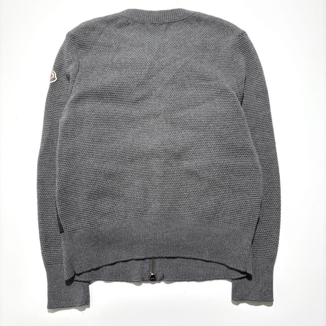 【美品】MONCLER カーディガン ダウン 切替 4ポケット グレー S