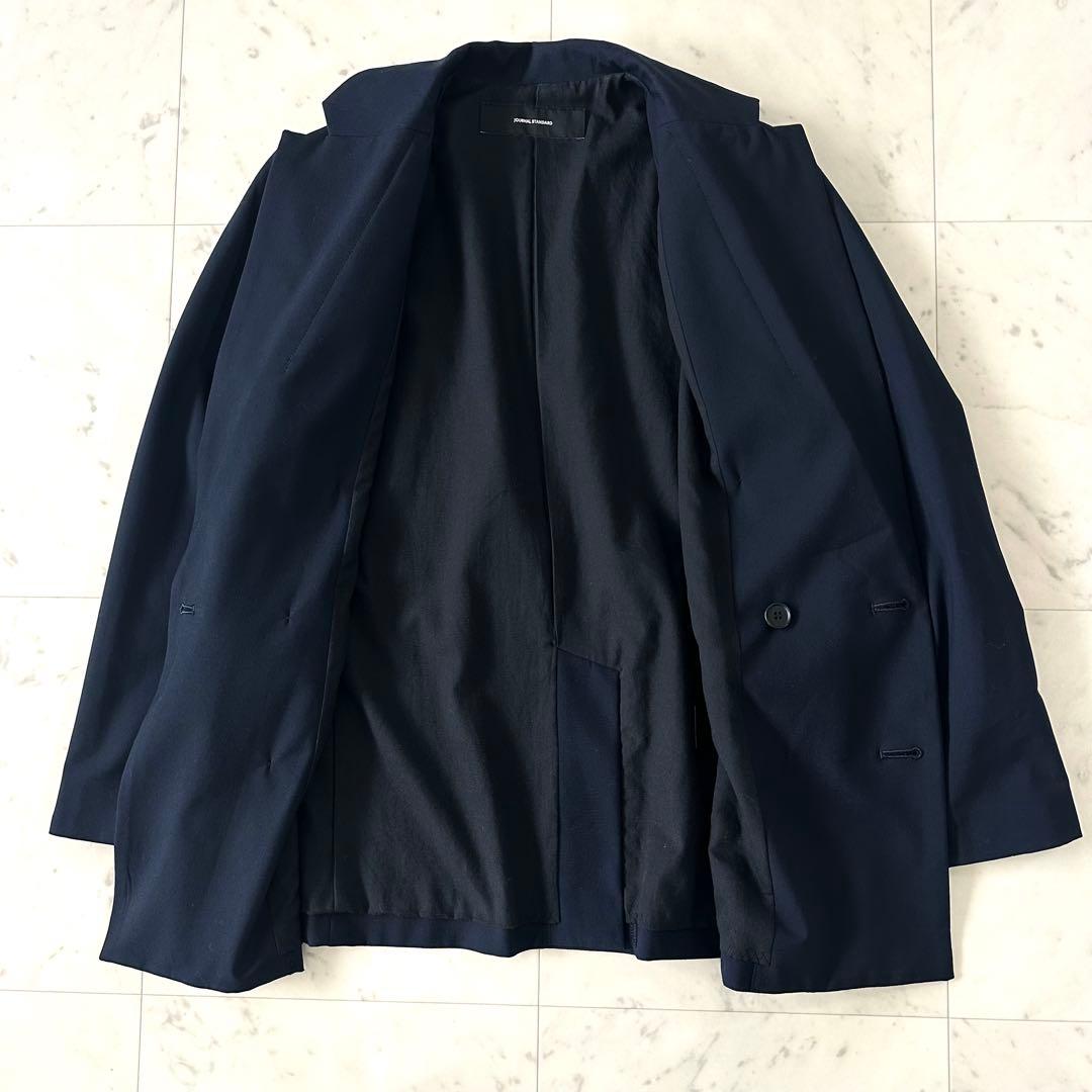 美品♪ジャーナルスタンダード ストレッチWブレストジャケット 紺ブレ 金ボタン