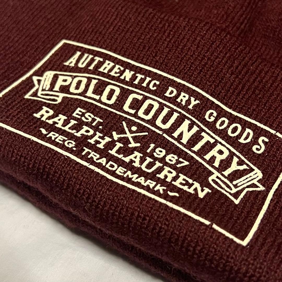 POLO by RALPH LAUREN ニット帽 マルーン ポロカントリー