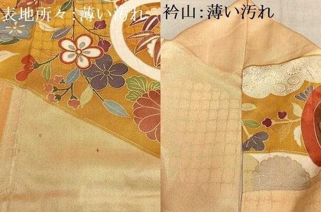 着物■豪華振袖　駒刺繍　花蝶丸文　金彩　正絹　逸品