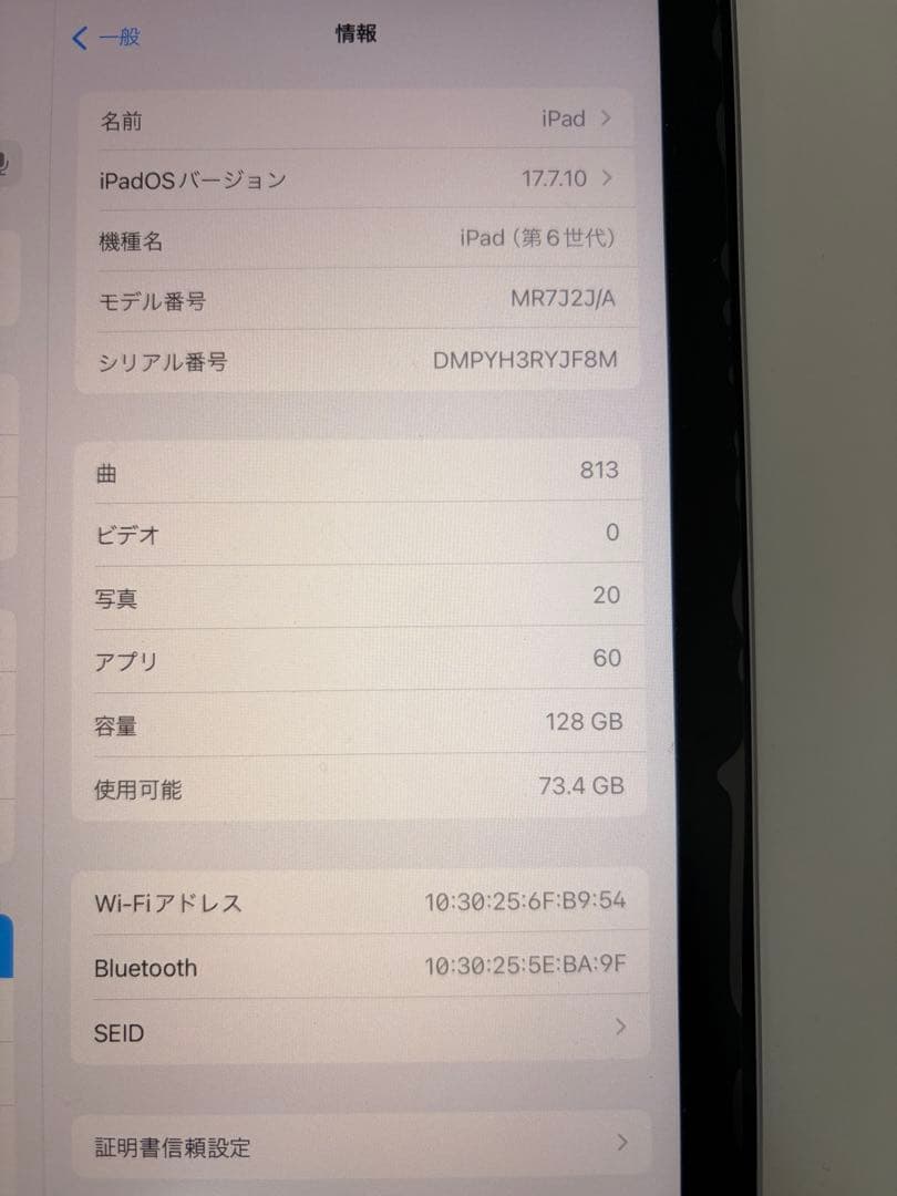 Apple iPad 第6世代 グレー 本体