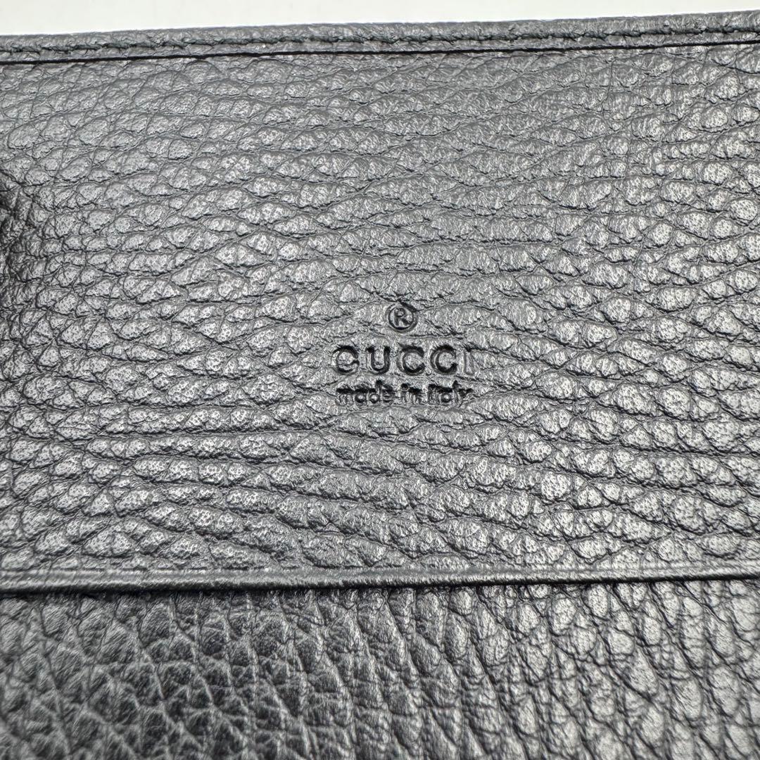 極美品✨GUCCI 名刺入れ　レザー　ブラック　ロゴマーク　保存箱付き