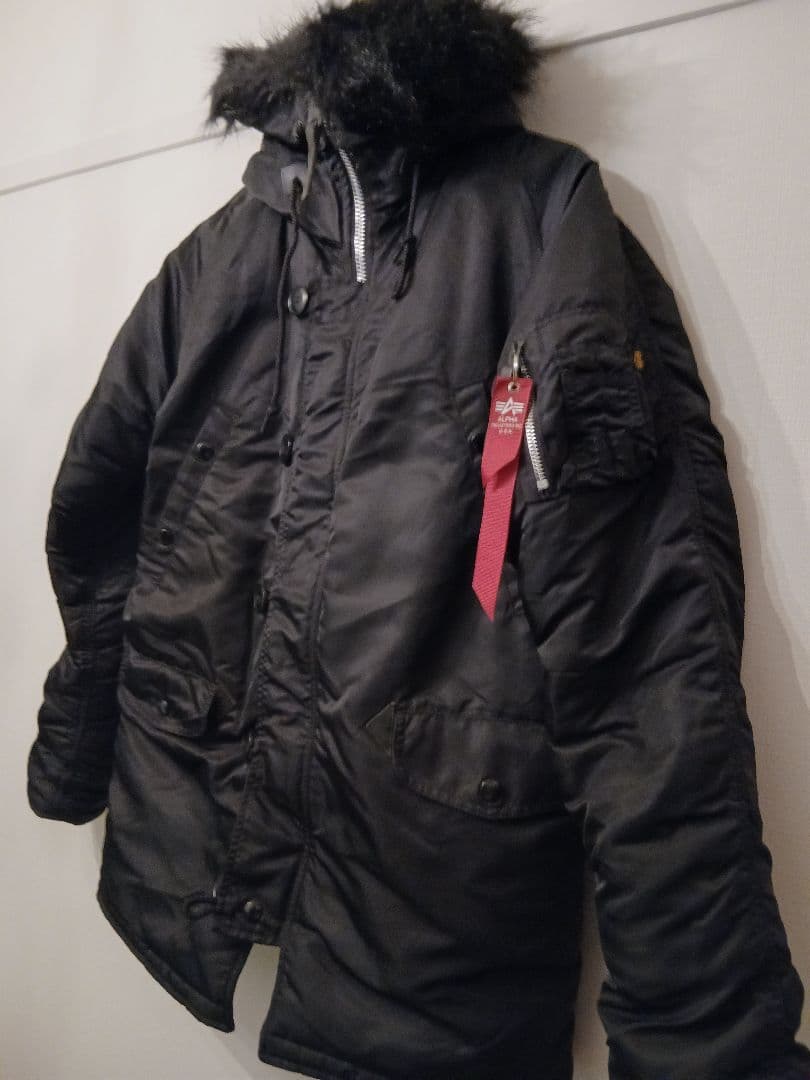 ALPHA INDUSTRIES N-3B ブラックファー　ミリタリージャケット