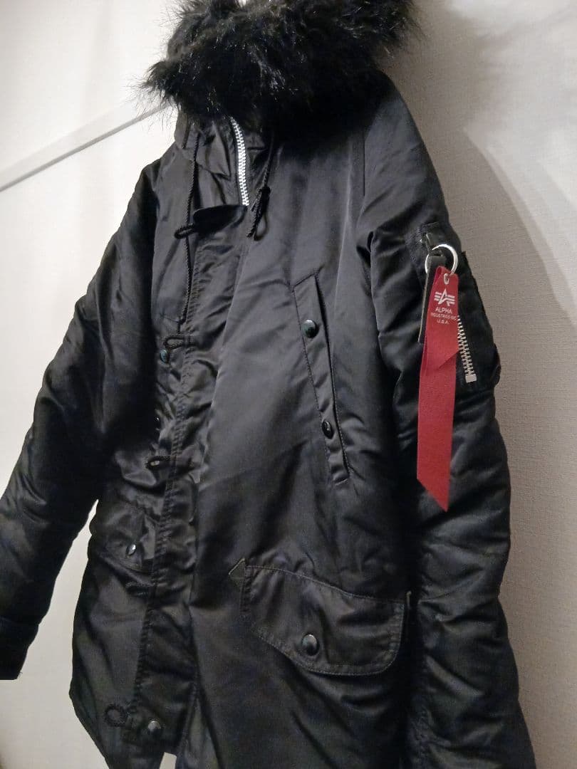 ALPHA INDUSTRIES N-3B ブラックファー　ミリタリージャケット