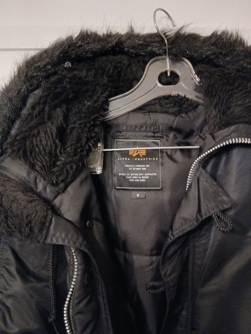 ALPHA INDUSTRIES N-3B ブラックファー　ミリタリージャケット