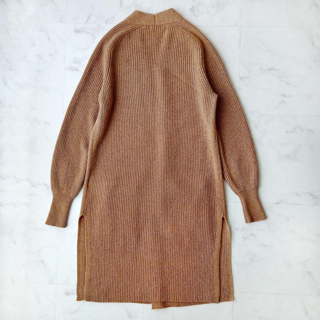 美品 ポロ ラルフローレン 上質 ウールカシミヤ ロングカーディガン ブラウン