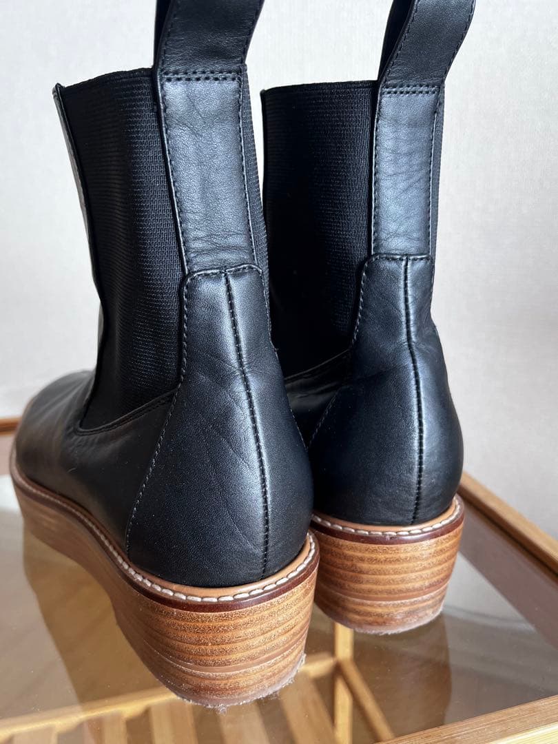 TODAYFUL トゥデイフル プラットフォームレザーブーツ 24.5cm 黒