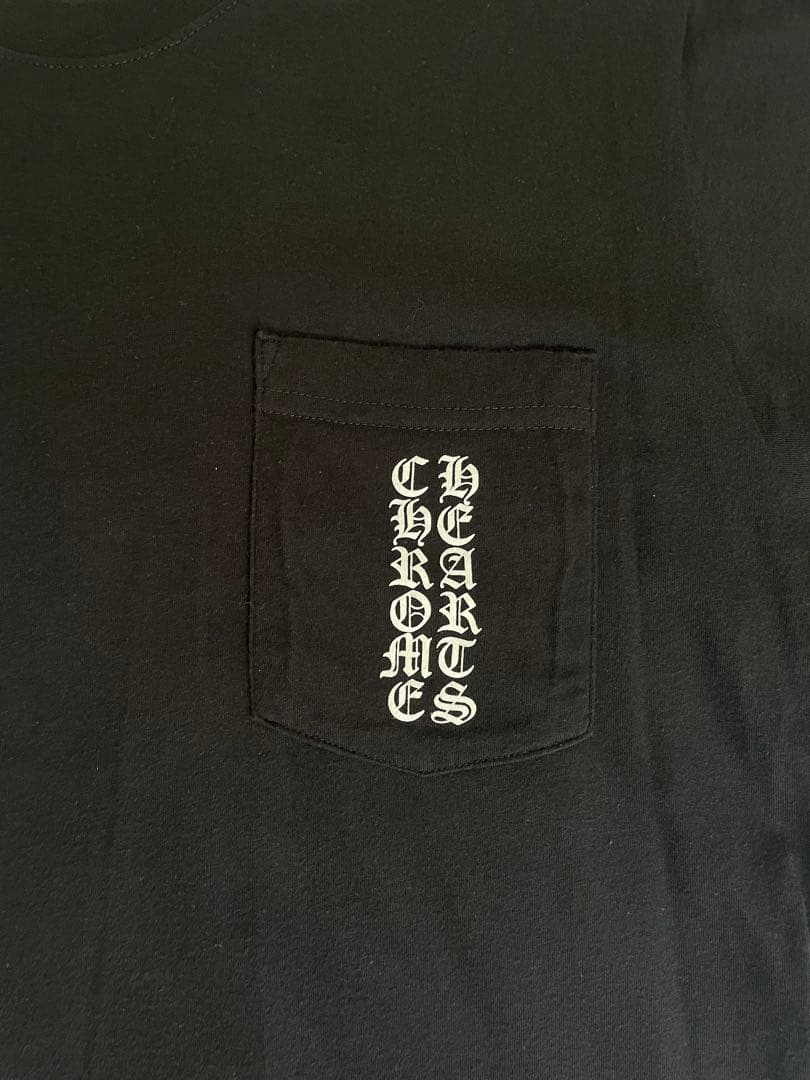 CHROME HEARTS ブラックTシャツ　炎　ファイヤー　サイドデザインML