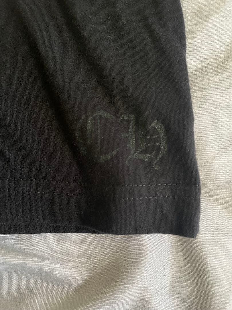 CHROME HEARTS ブラックTシャツ　炎　ファイヤー　サイドデザインML