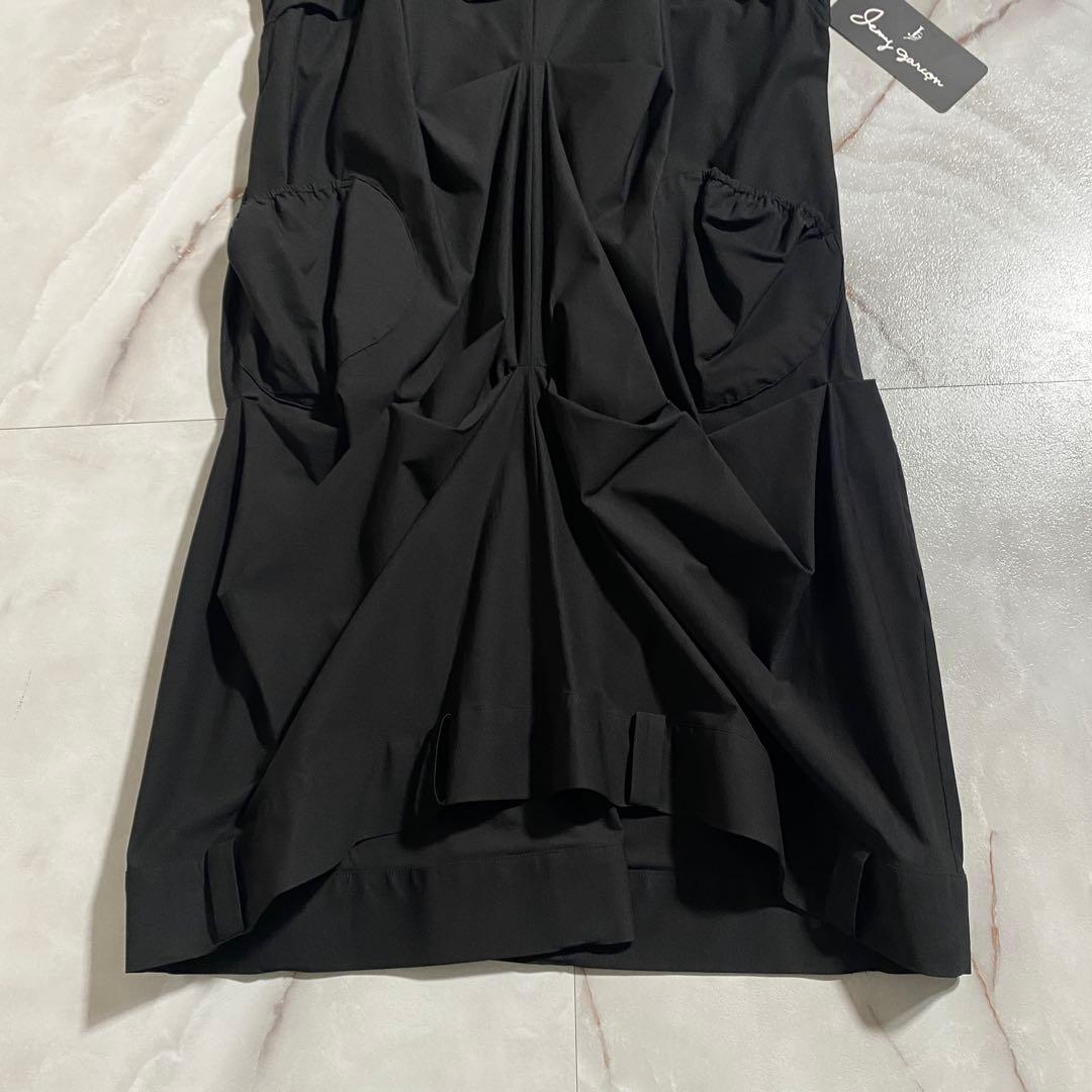 A18866 未使用 ジェニーギャルソン 変形タックジャンパースカート 黒F
