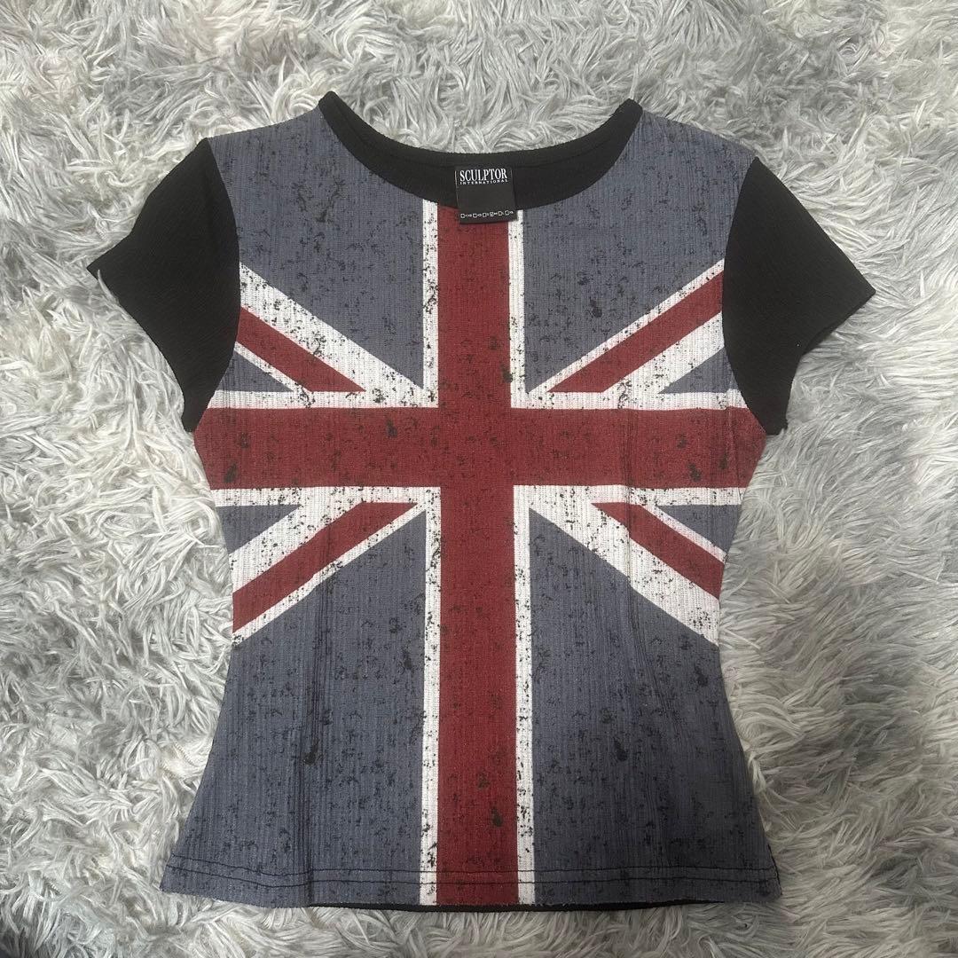 トップス [SCULPTOR] Union Jack Baby Tee Black