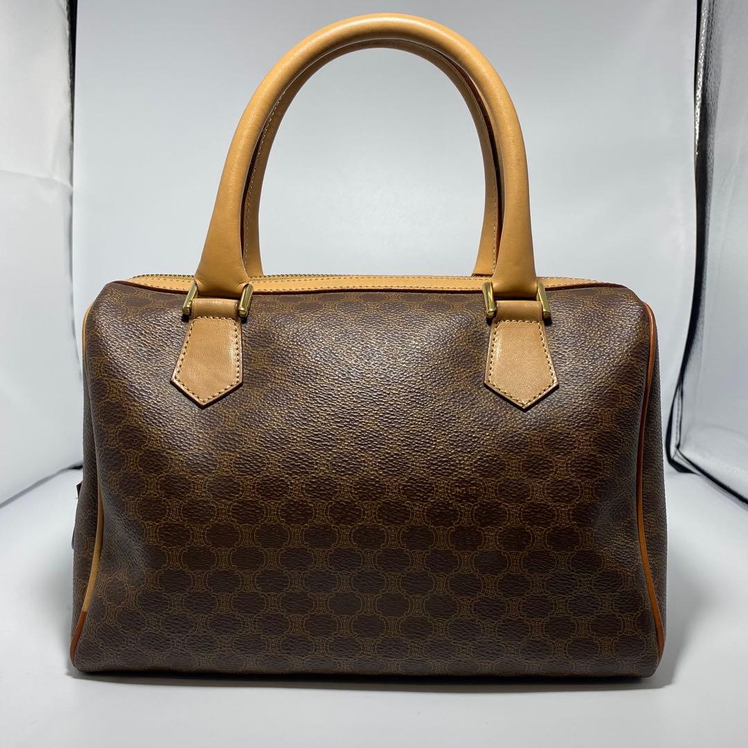 美品　CELINE ボストンバッグ　ブラウン マカダム柄　オールドセリーヌ