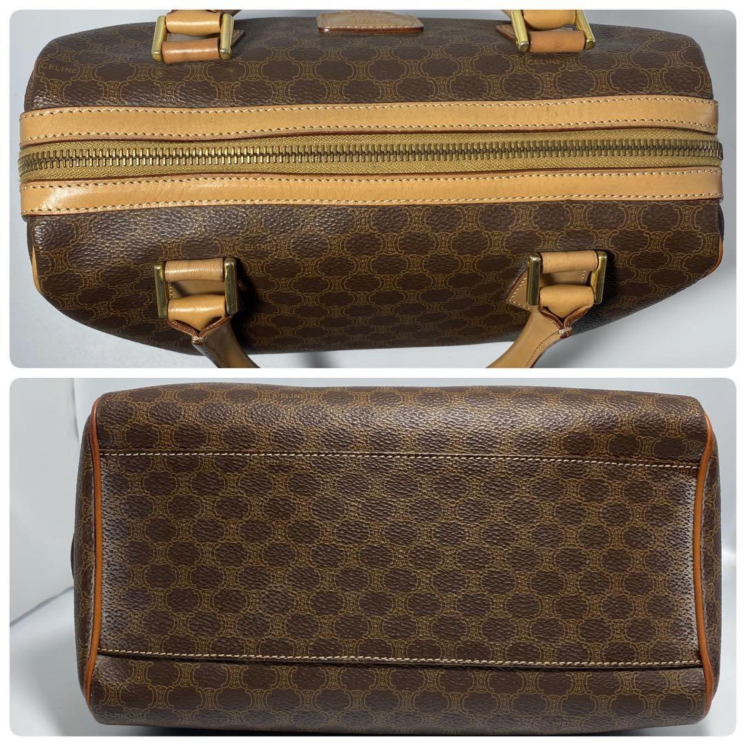 美品　CELINE ボストンバッグ　ブラウン マカダム柄　オールドセリーヌ
