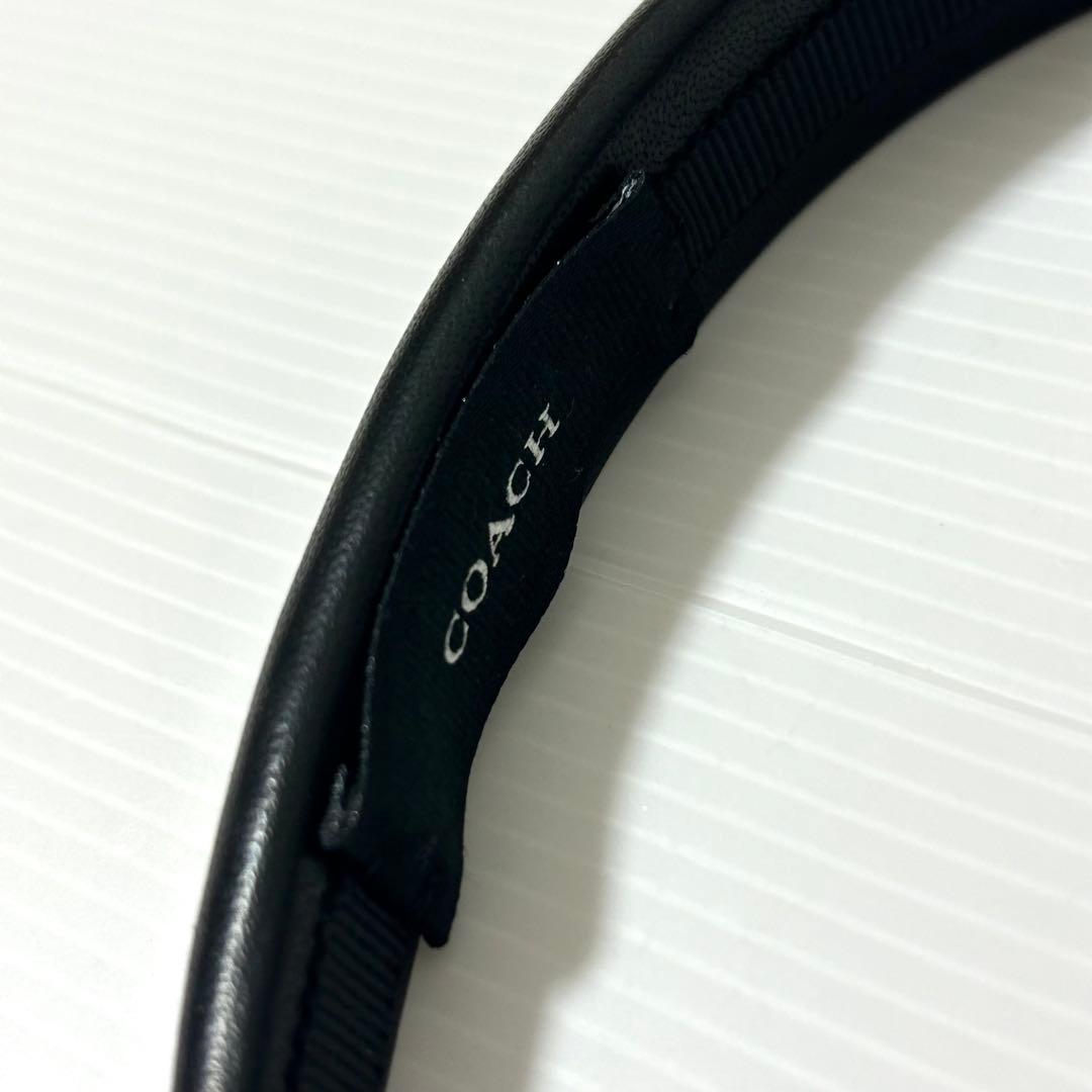 【美品】COACH レザー ヘッドバンド カチューシャ ブラック 箱付き