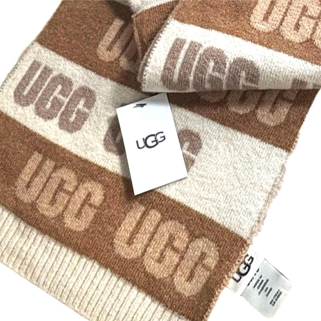 新品未使用タグ付き UGG グラフィック ロゴ スカーフ マフラー 総ロゴ