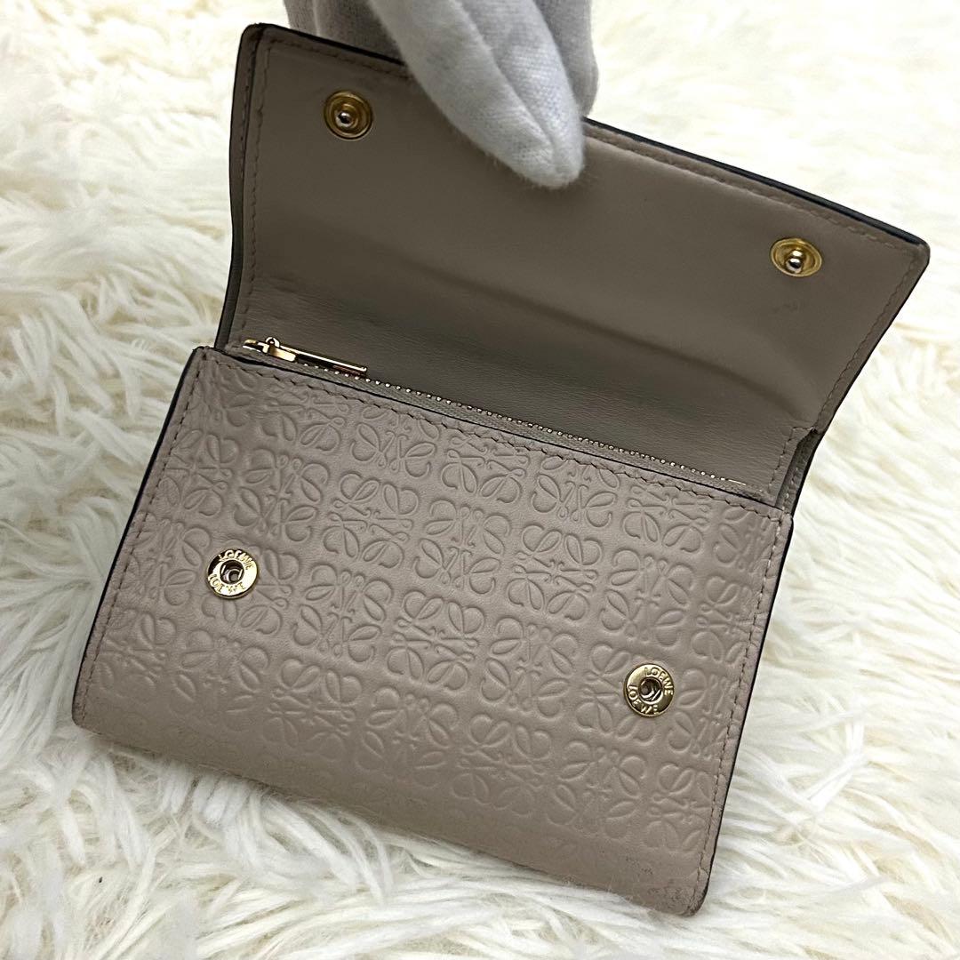 ［美品］LOEWE リピートアナグラム スモール バーティカルウォレット 財布