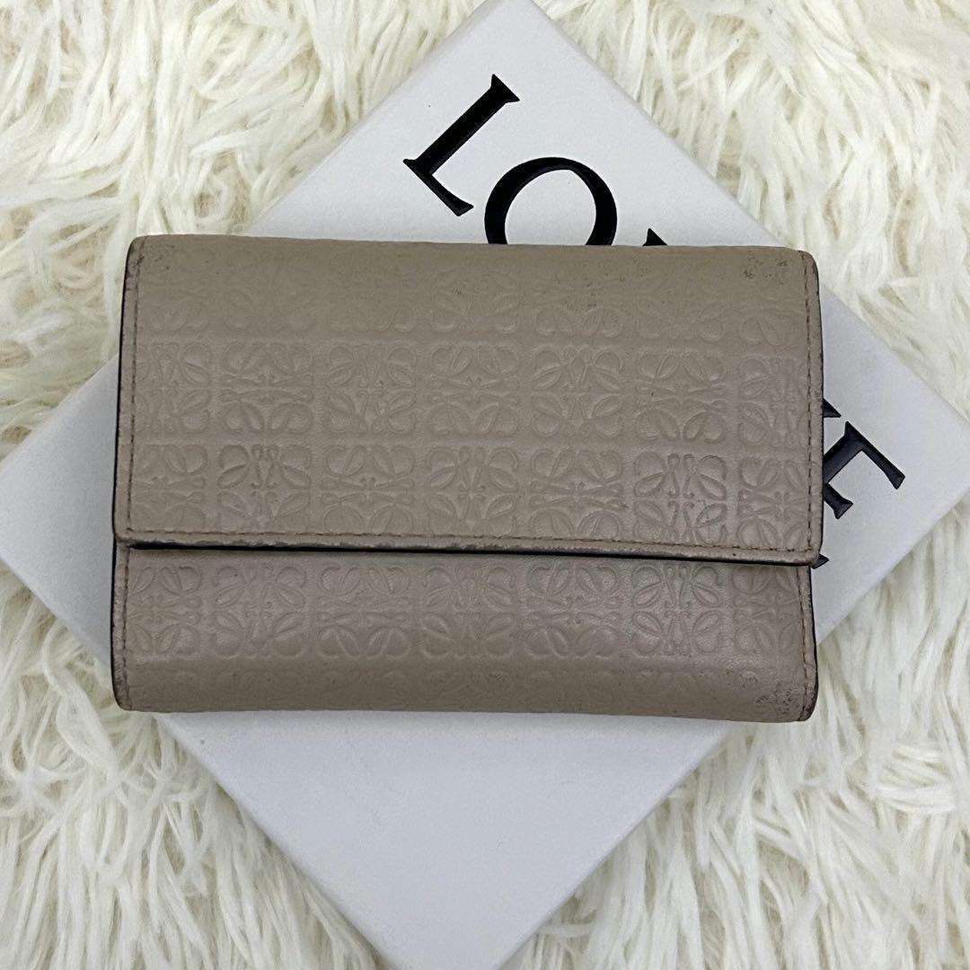 ［美品］LOEWE リピートアナグラム スモール バーティカルウォレット 財布