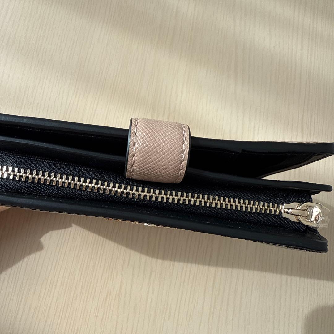 kate spade ケイトスペード 二つ折り財布 ブラック×ベージュ