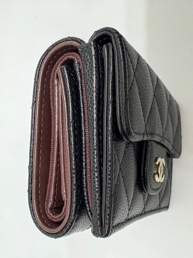 美品　シャネル　CHANEL 財布　三つ折り財布　ミニウォレット　マトラッセ