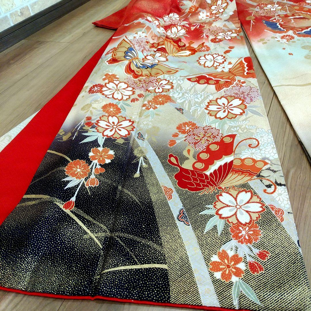 蝶柄の逸品&最上級の品質【正絹 和装 着物 振袖 留袖 和装 訪問着 黒留袖】