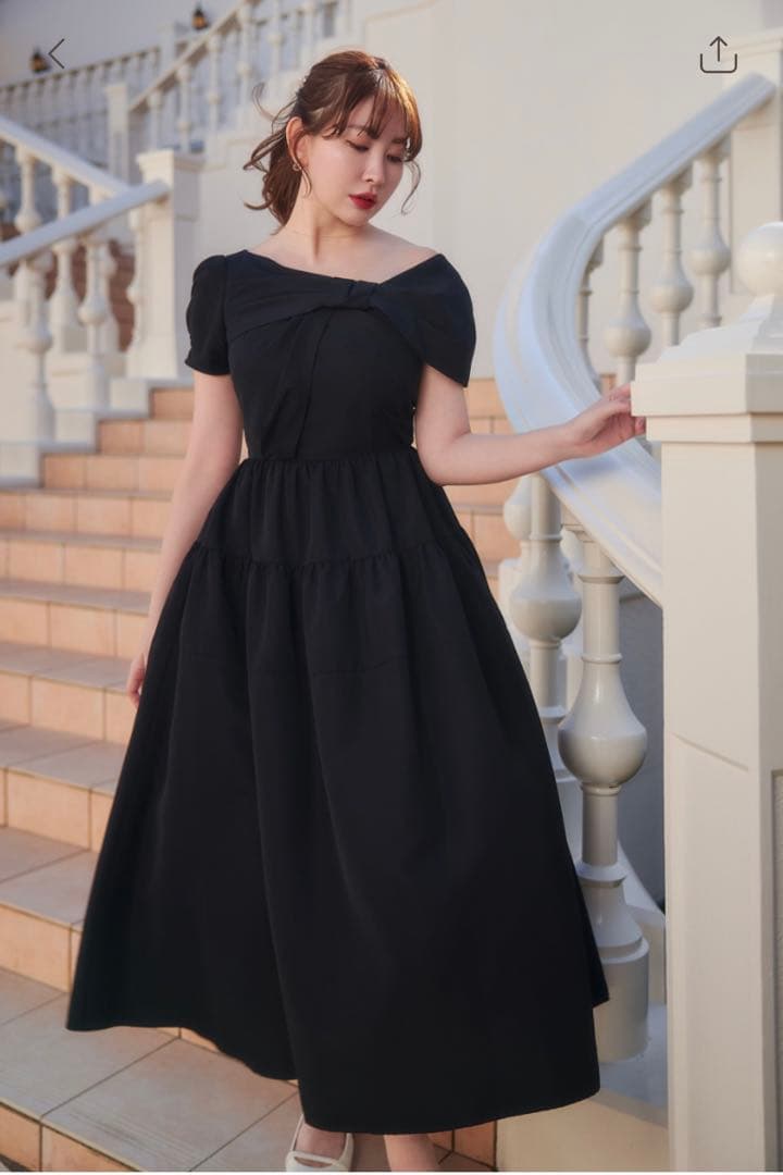 ワンピース herlipto Twisted Ribbon Tiered Dress