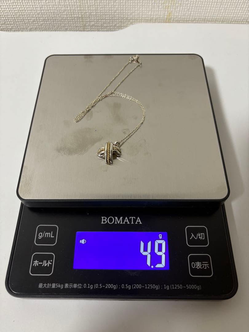【美品・廃盤モデル】シグネチャークロスネックレス SV925 × ゴールド