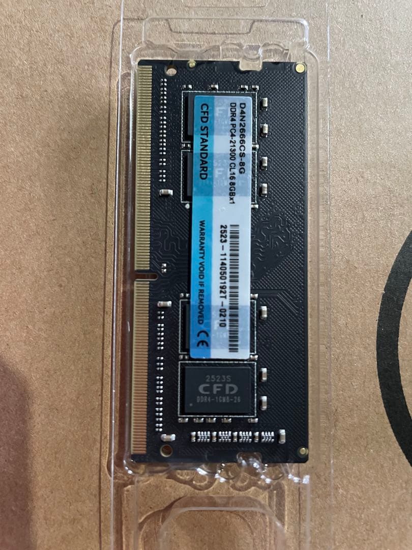 増設メモリノートPC用CFD販売 DDR4-2666 8GB ほぼ新品