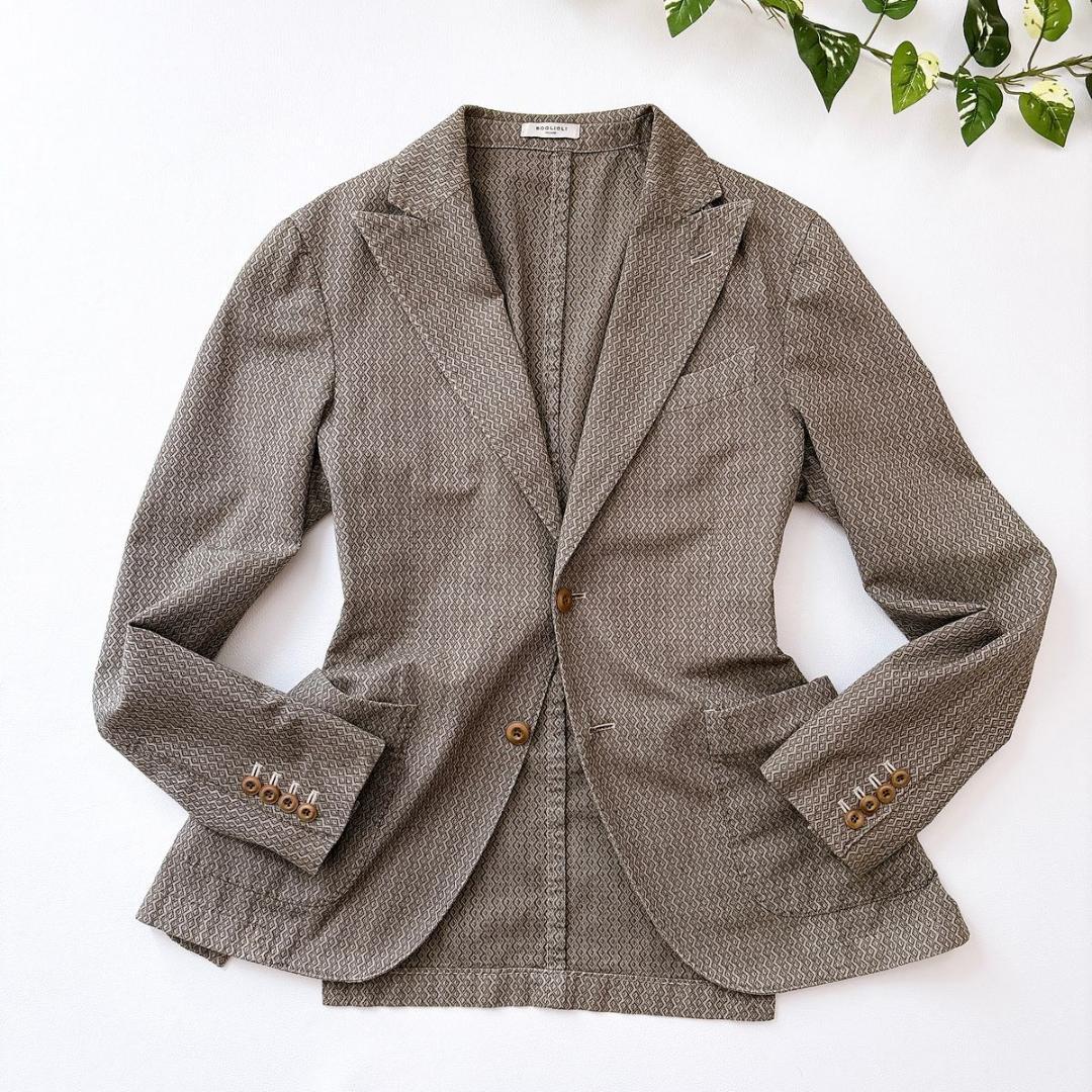 BOGLIOLI COAT 最新ロゴ 総柄 コットン ジャケット 44　S〜M