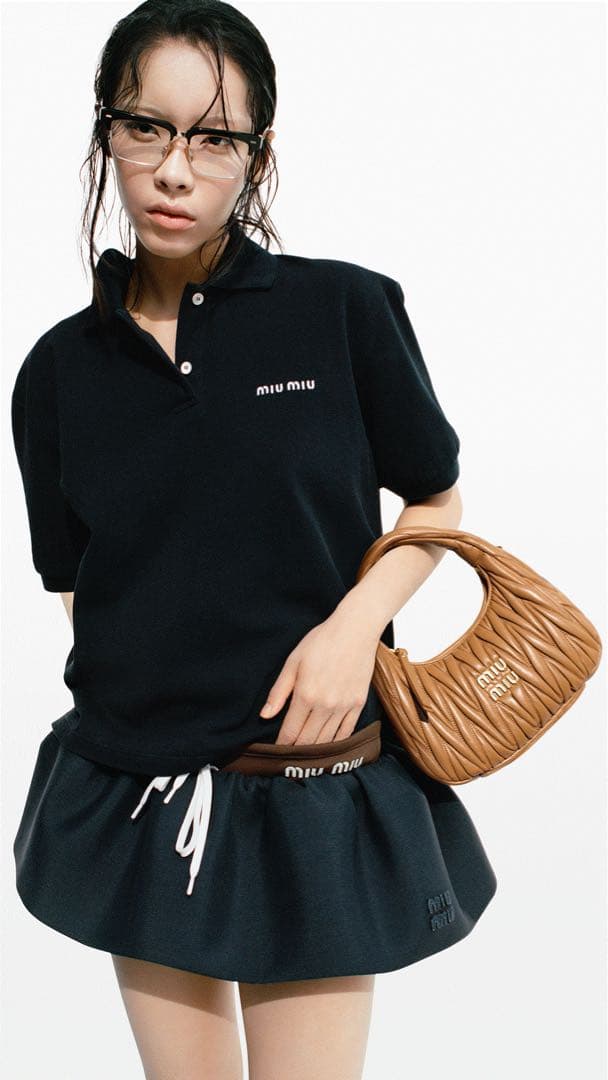ミュウミュウ(MIU MIU) コットンピケ ポロシャツ