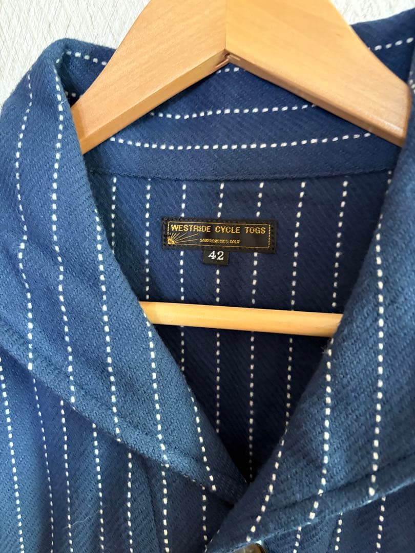 は*な様 ウエストライド☆WESTRIDE☆ストライプ長袖ジャケット☆XL42カ