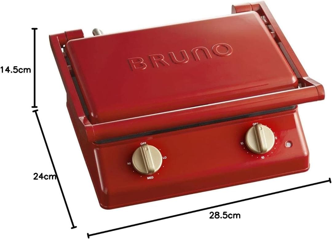 【未使用】BRUNO グリルサンドメーカー ダブル レッド BOE084-GRG