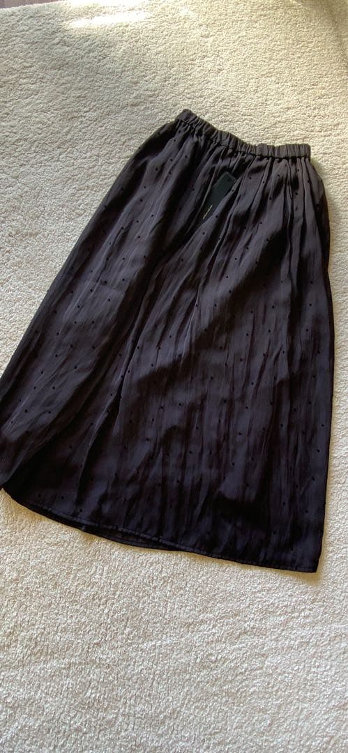 ミズイロインド　お洒落可愛いドット柄シフォンロングフレアスカート！