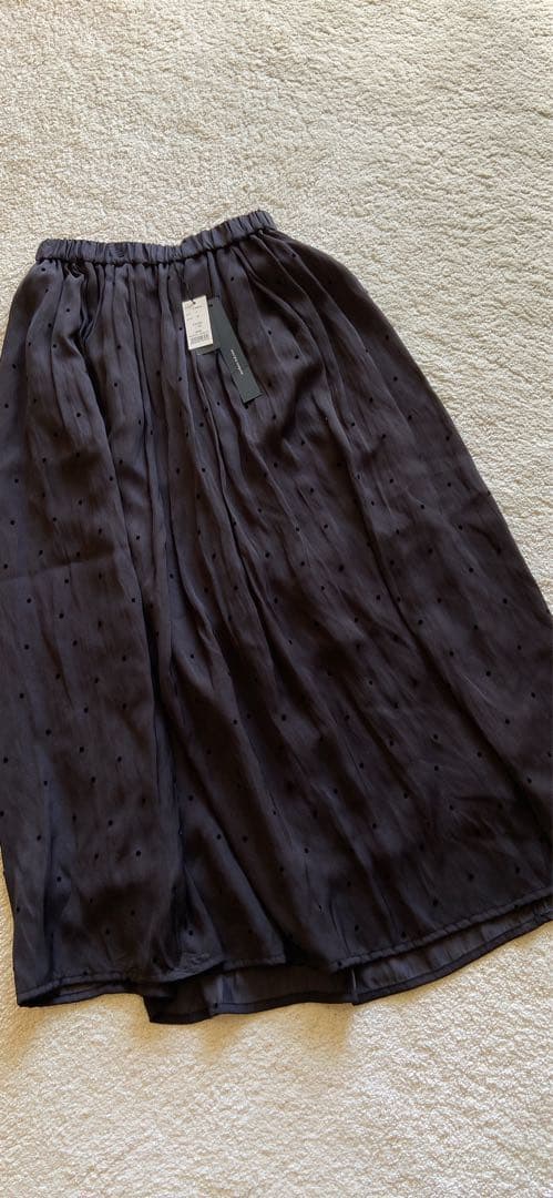 ミズイロインド　お洒落可愛いドット柄シフォンロングフレアスカート！