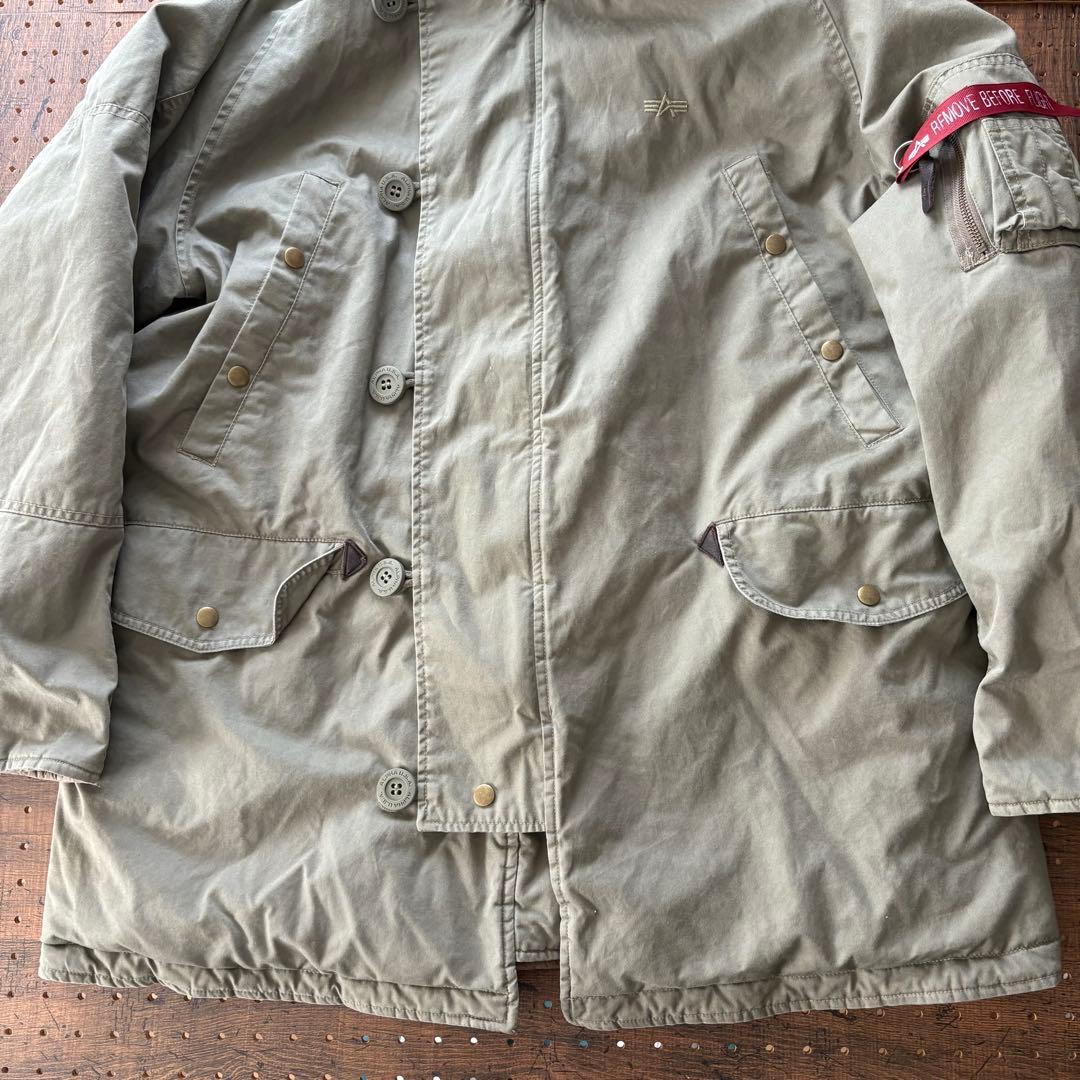 【美品/XL】アルファインダストリーズ N-3B コットンパーカー 希少カーキ