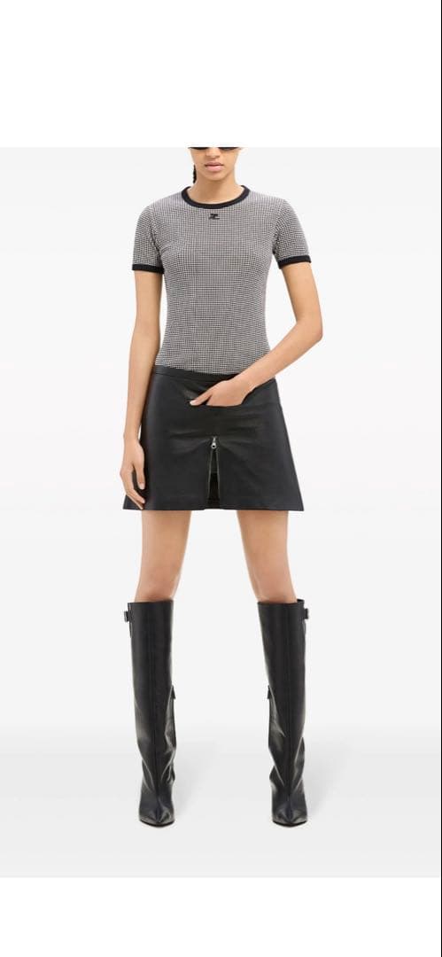 courregesクレージュコントラストトリムTシャツ　S 極美品