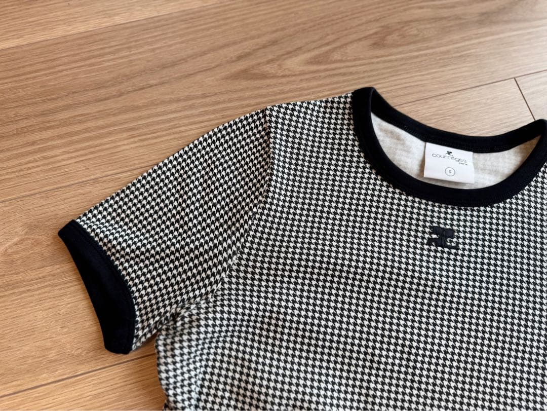 courregesクレージュコントラストトリムTシャツ　S 極美品