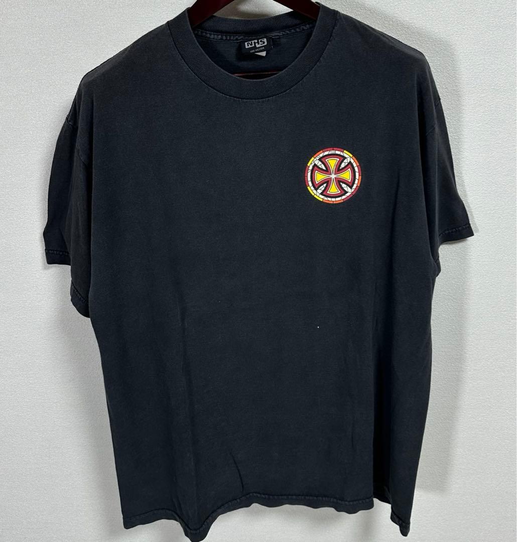 90s〜 Independent ブラック Tシャツ NHS アイアンクロス