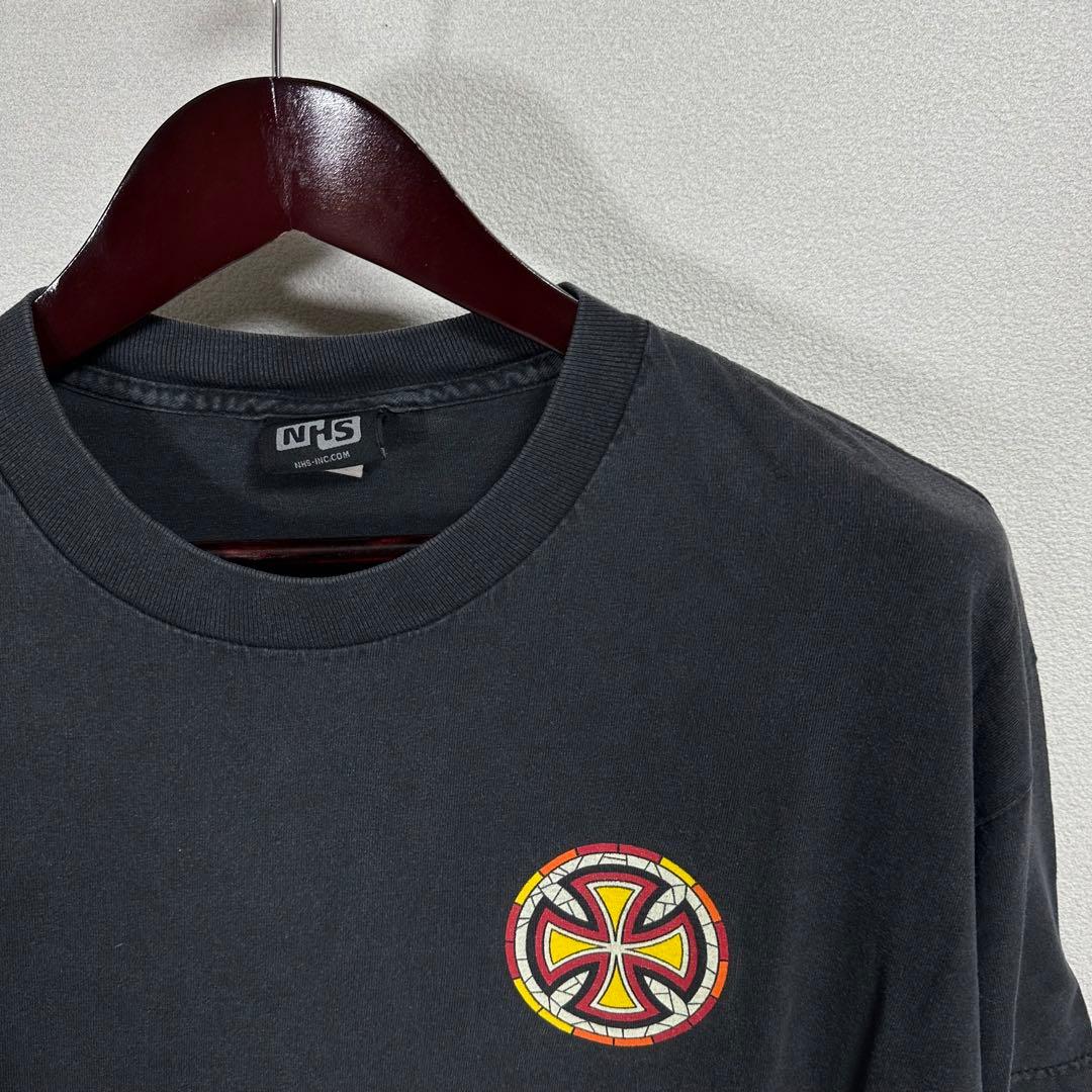 90s〜 Independent ブラック Tシャツ NHS アイアンクロス
