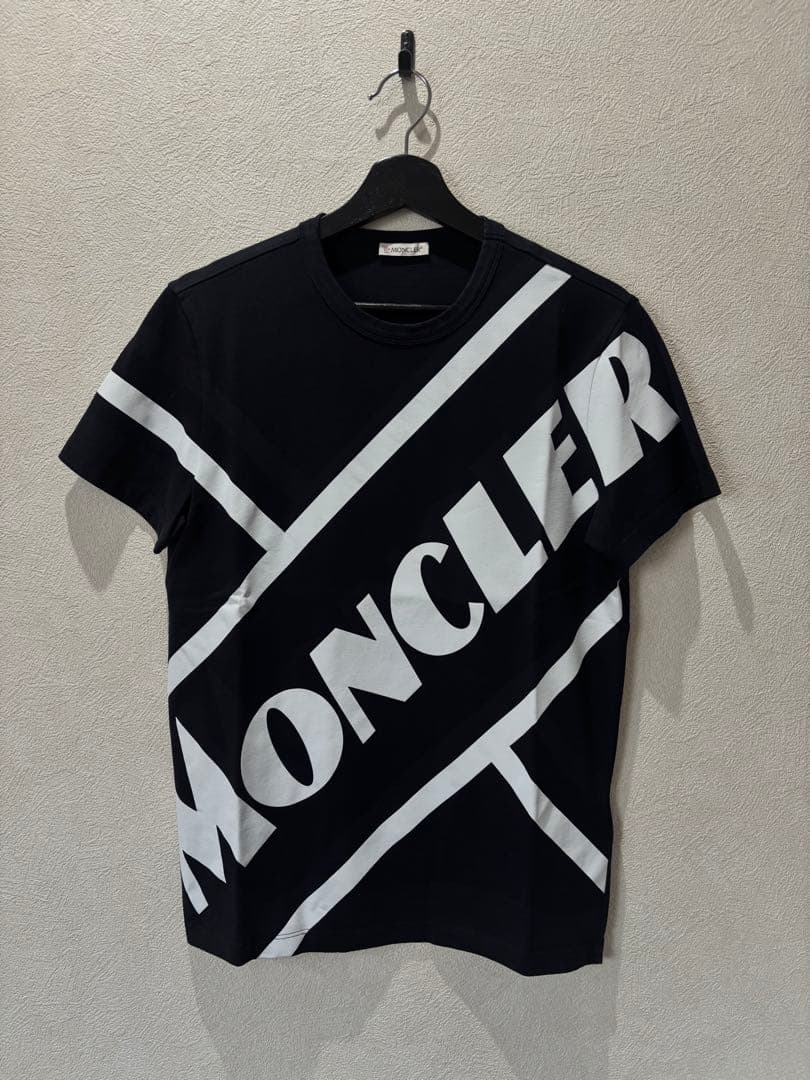 MONCLER Tシャツ ブラック×ホワイト メンズ sizeS