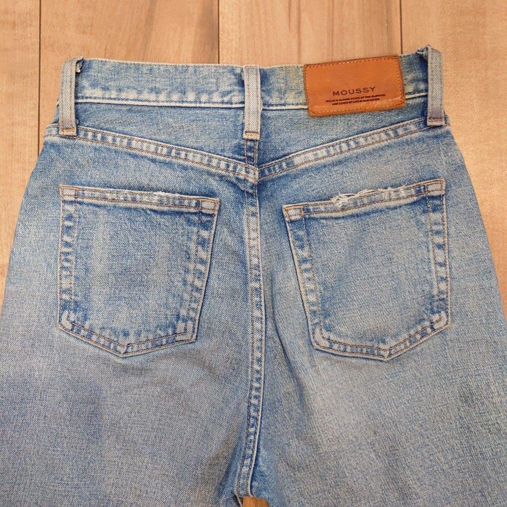 MOUSSY MVS FLARE ワンウォッシュ ブーツカットデニム 赤耳 24