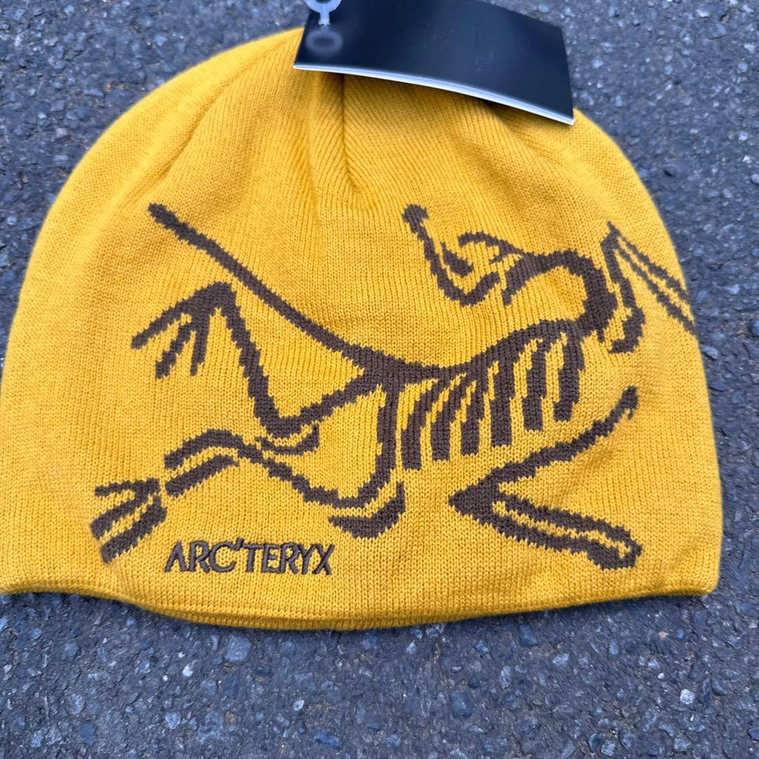 帽子 y2k archive yellow Knit beanie bird logo