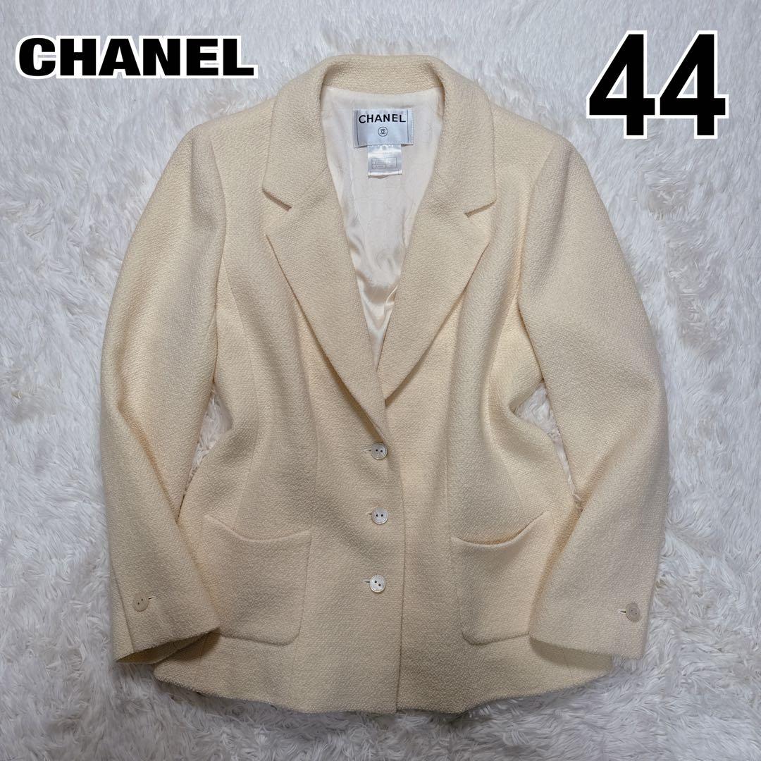 ご購入者様優先 CHANEL ツイード ジャケット アイボリー 44 P05A