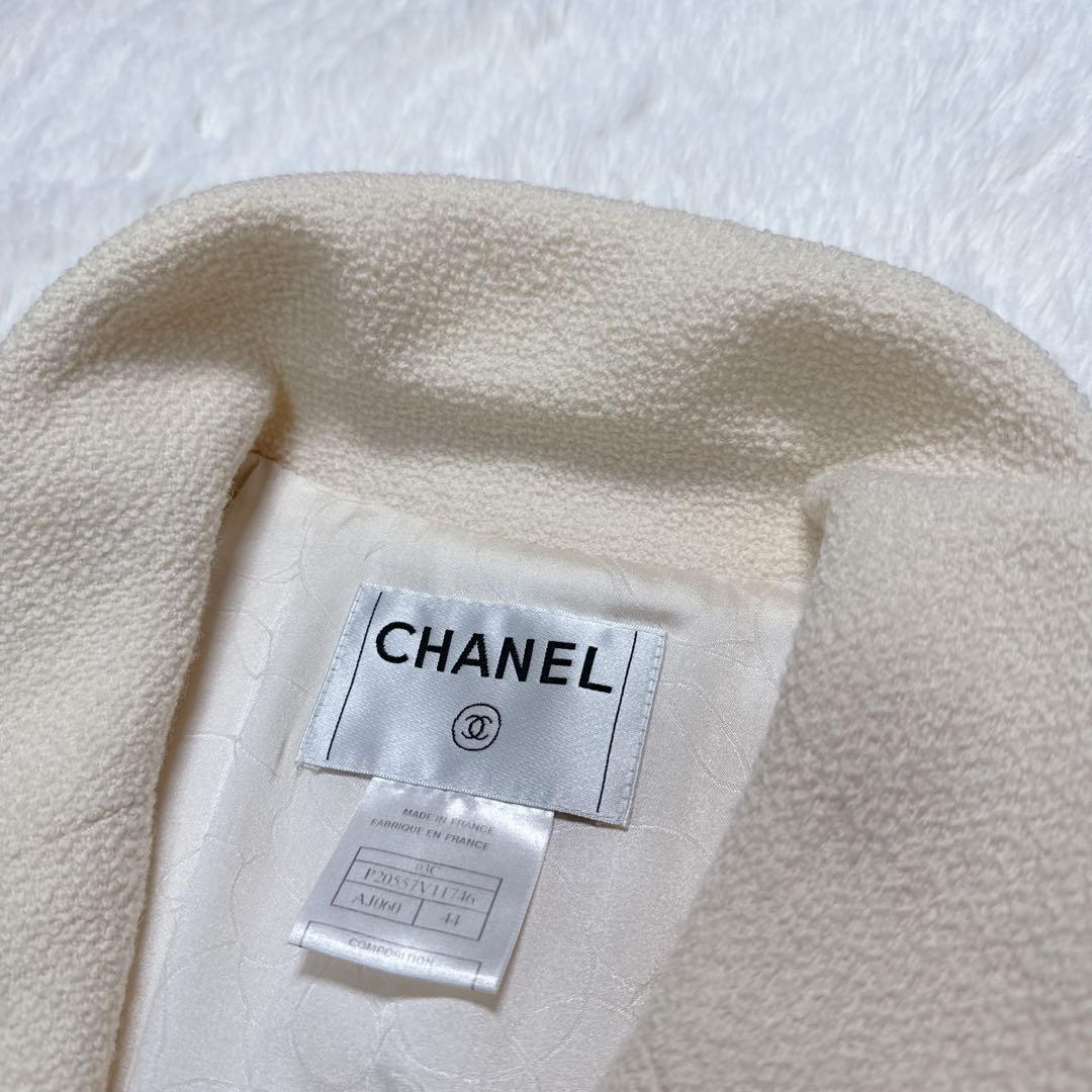 ご購入者様優先 CHANEL ツイード ジャケット アイボリー 44 P05A