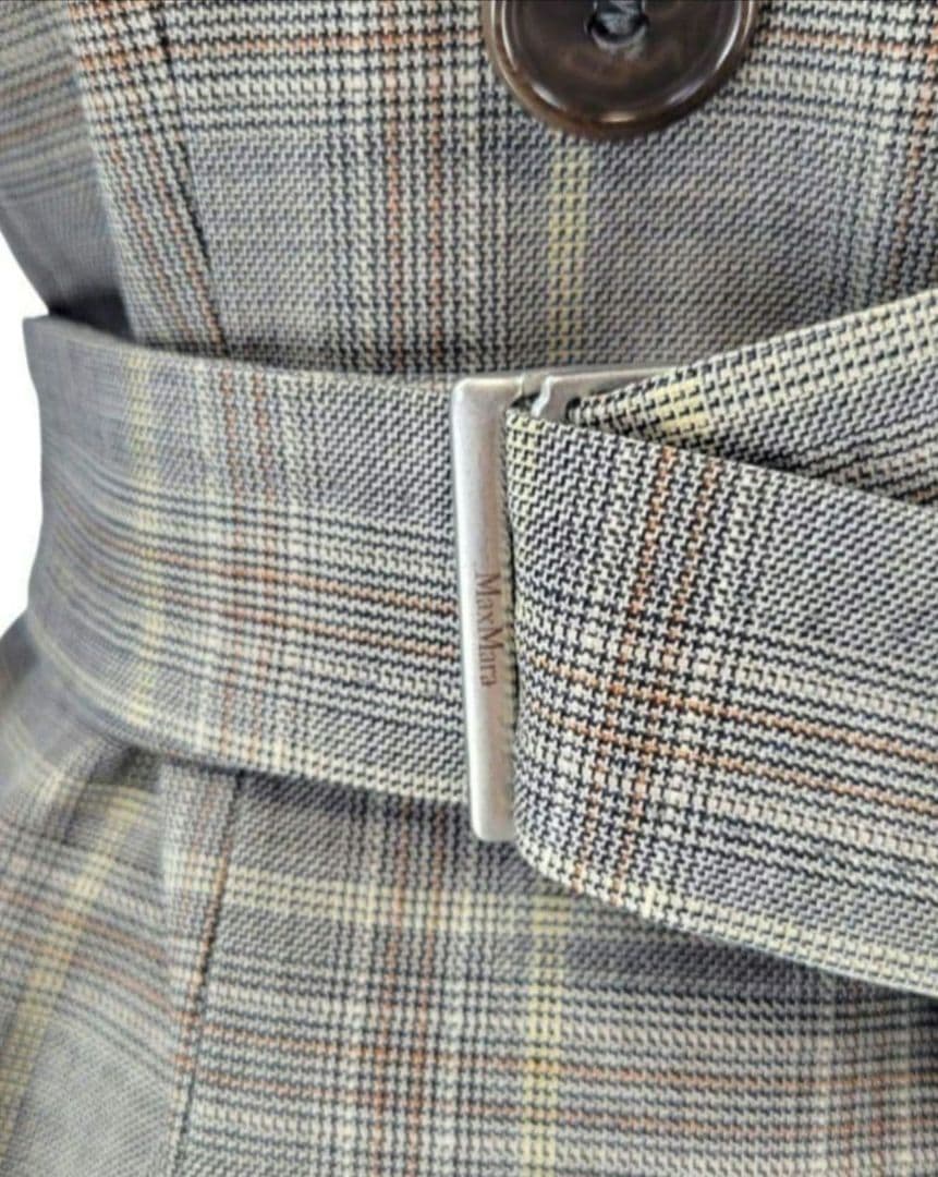 【美品】Max Mara　テーラードジャケット　チェック柄　高級　白タグ36