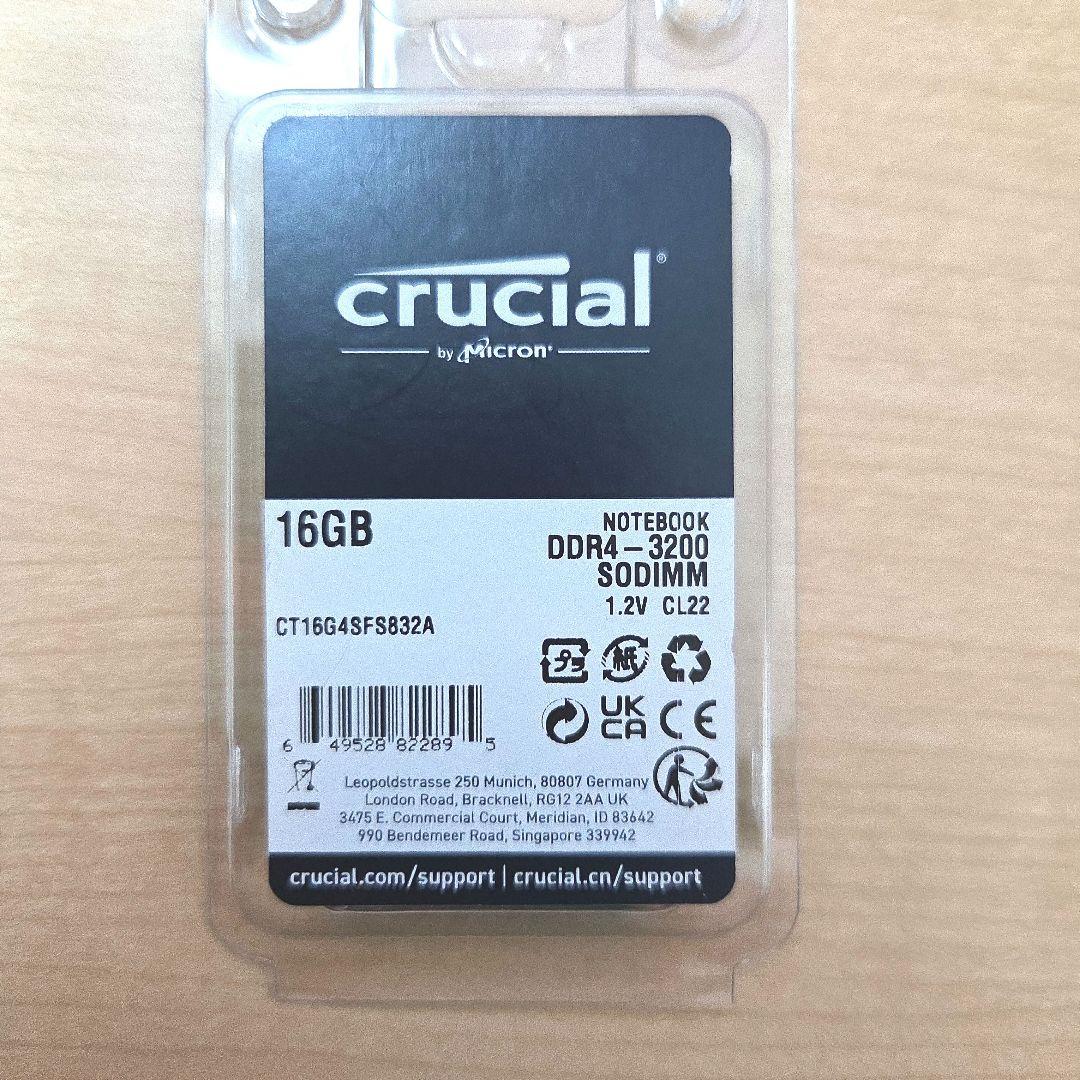 crucial 16GB DDR4-3200 SODIMM メモリ